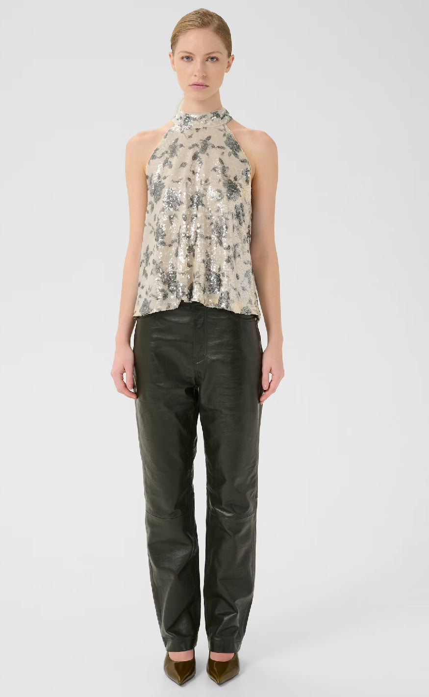 Gestuz Top - Sveda - Champagne/Black sequins